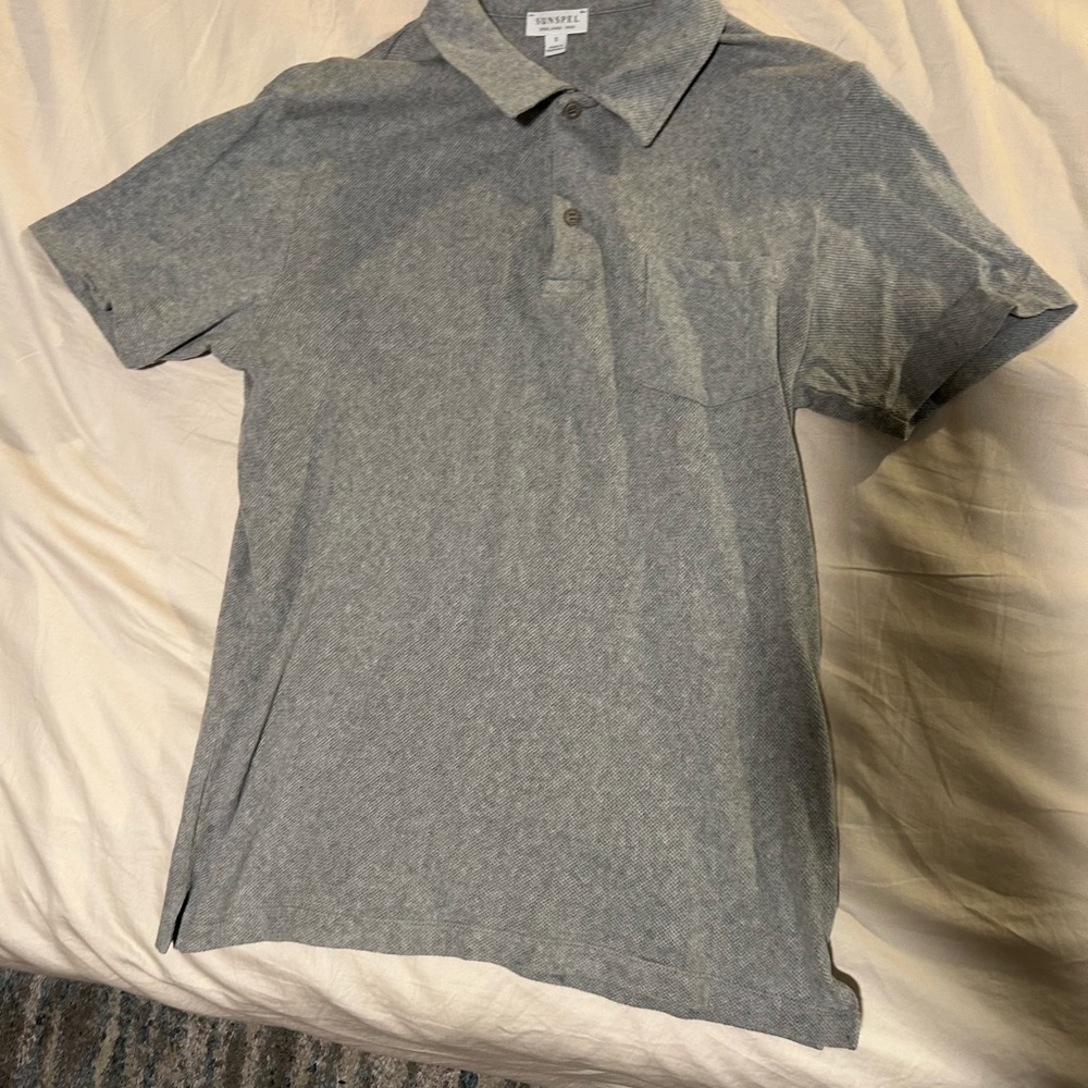 Sunspel Men's Gray Polo Shirt